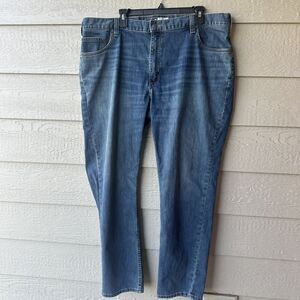 Carhartt Men's Wash Blue Denim Relaxed Fit Straight Stretch 5-Pocket 42x31